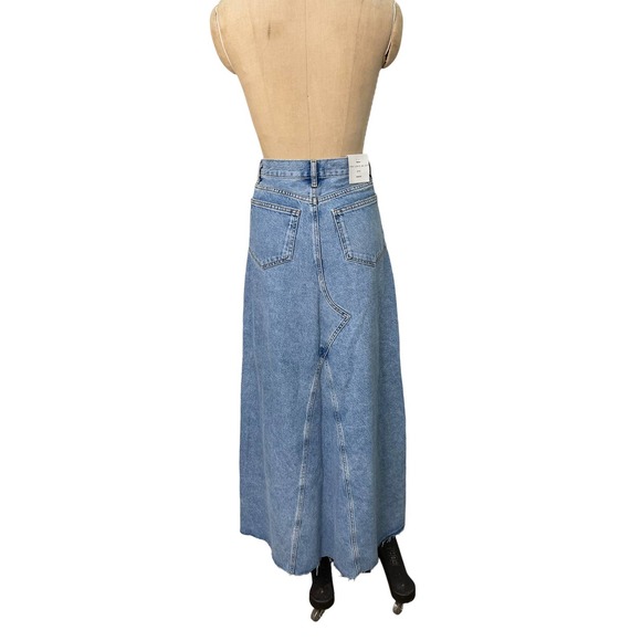 Zara Skirt Denim MAXI Midi SKIRT The Long Skirt XS to Small FIt - Picture 6 of 8